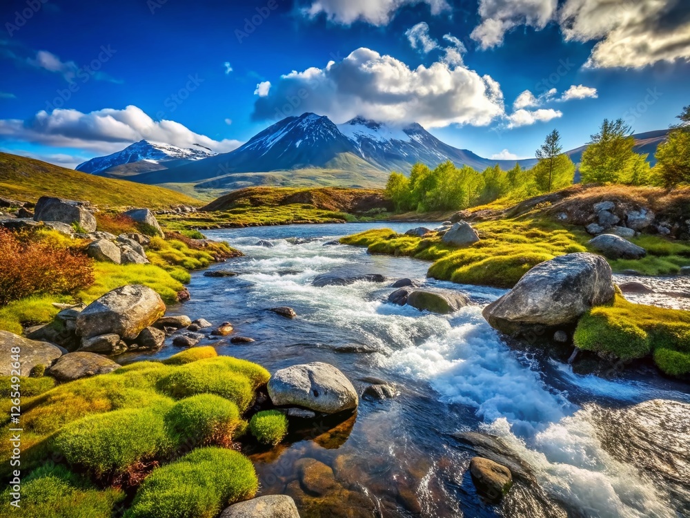 Fototapeta premium Abisko National Park, Sweden: Majestic Mountain Landscape with High Depth of Field