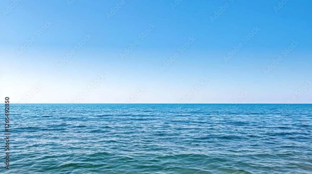 Obraz premium Tranquil Blue Ocean Under Clear Sky