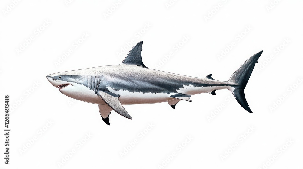 custom made wallpaper toronto digitalPixel Art Great White Shark On White Background