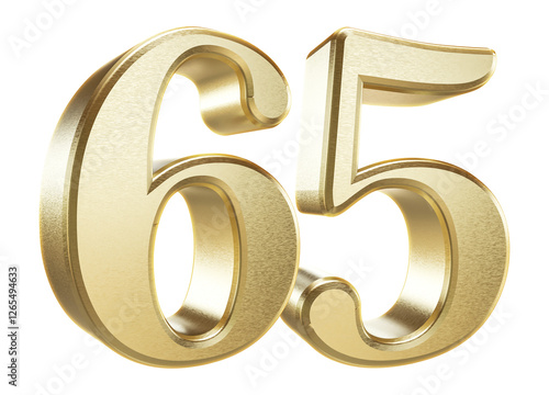 3D Golden Number 65 photo