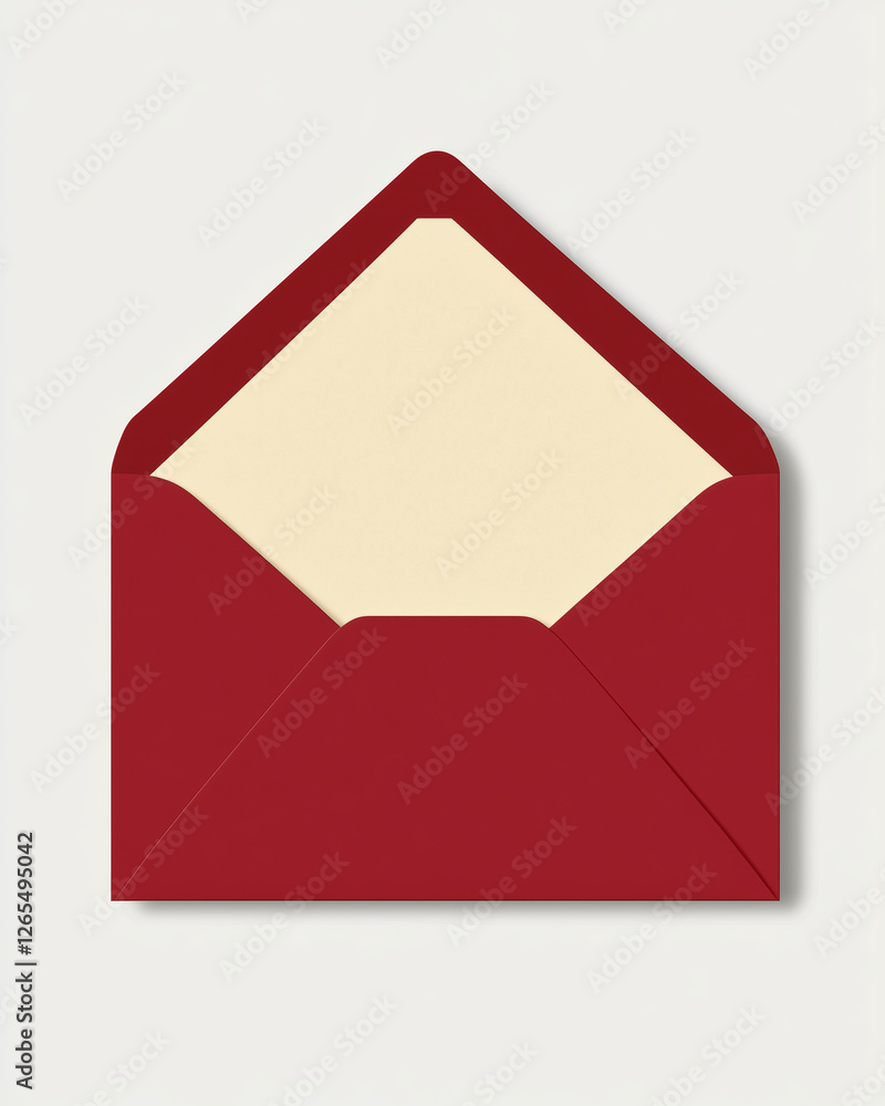 Elegant Red Envelope on Neutral Background Elegant Red Envelope on Neutral Background