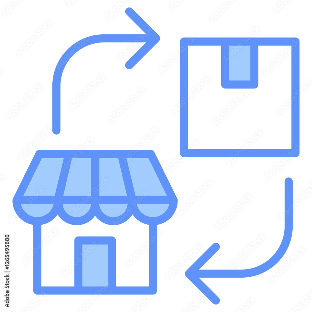 Distribution Outline Blue Color Icon Distribution Outline Blue Color Icon