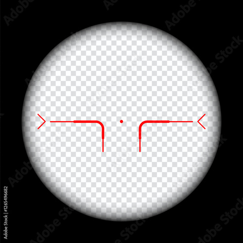 Realistic sniper scope crosshairs view. sniper sight with measurement marks. sniper scope template isolated on transparent background. rifle optical sight.	
