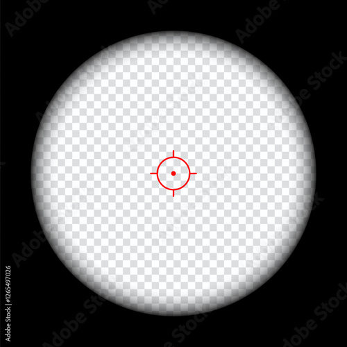 Realistic sniper scope crosshairs view. sniper sight with measurement marks. sniper scope template isolated on transparent background. rifle optical sight.	
