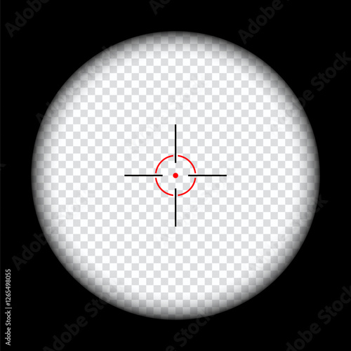 Realistic sniper scope crosshairs view. sniper sight with measurement marks. sniper scope template isolated on transparent background. rifle optical sight.