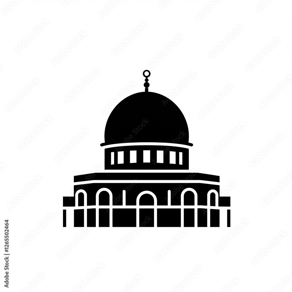 Obraz premium Ramadan Event Silhouette Vector Art Illustration Design