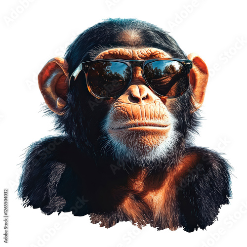Wallpaper Mural Monkey with sunglasses isolated on transparent background Torontodigital.ca