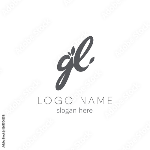 logo letter G&L letters with a leaf icon. Can be used for hotel logos, trademarks, skin care, spas, health, etc. EPS vector 10.