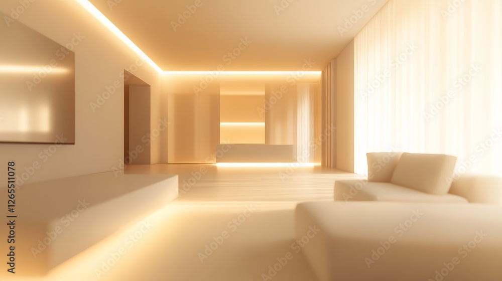 Minimalist modern interior with clean lines and simple furniture, embodying serene simplicity and functional elegance. Minimalist modern interior with clean lines and simple furniture, embodying serene simplicity and functional elegance.