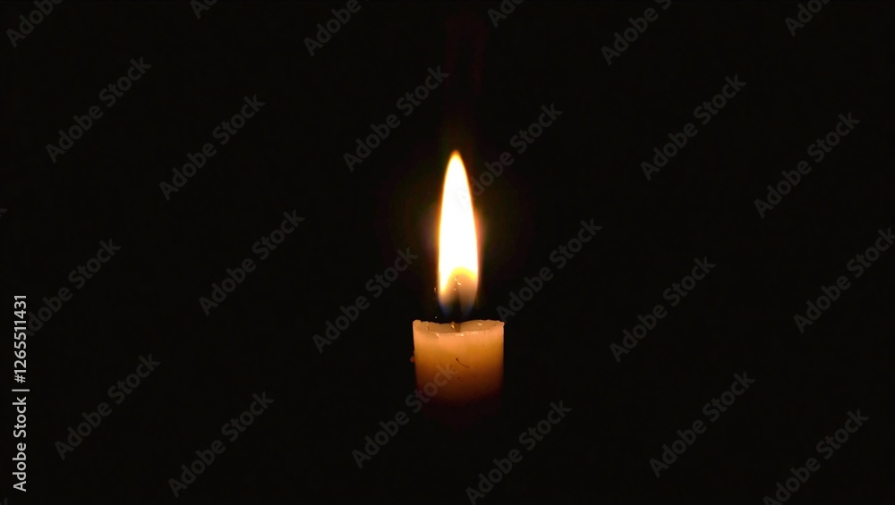 A single candle flame burning softly in the darkness, casting a warm and intimate glow A single candle flame burning softly in the darkness, casting a warm and intimate glow