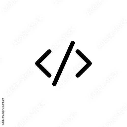 Code Symbol Representing Programming or Web Development Vector