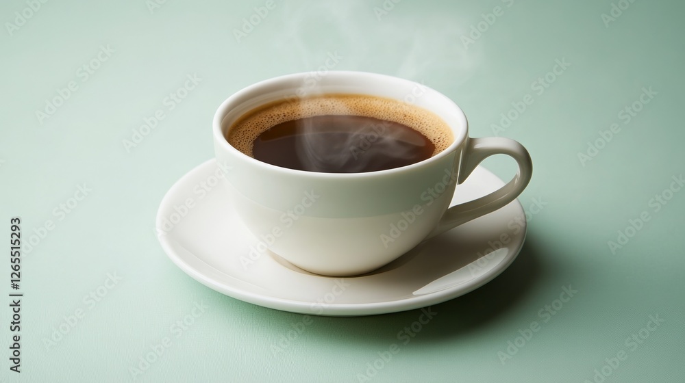 Steaming coffee cup in a minimalist setting, evoking warmth and simplicity. Steaming coffee cup in a minimalist setting, evoking warmth and simplicity.