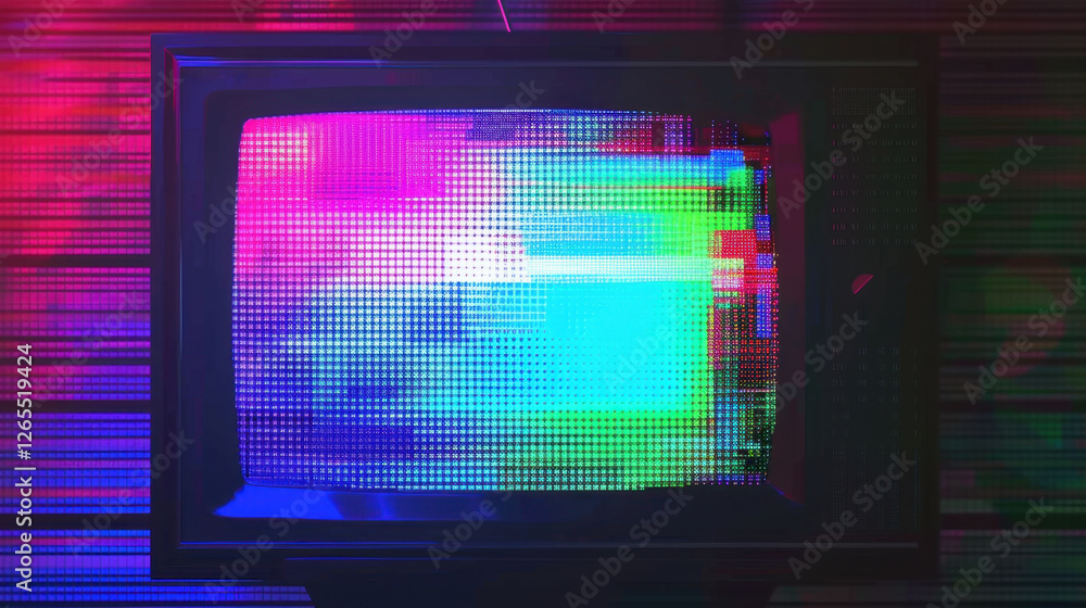 Obraz premium neon rainbow pixel texture