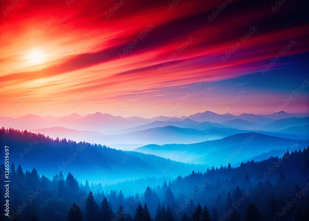 Fototapeta premium Abstract Red Blue Gradient Noise Background - Modern Design for Ads, Posters, Banners