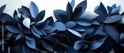 Abstract Art: A Collection of Blue Flower-like Shapes