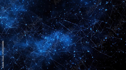 Deep Space Blue Nebula With Sparkling Stars