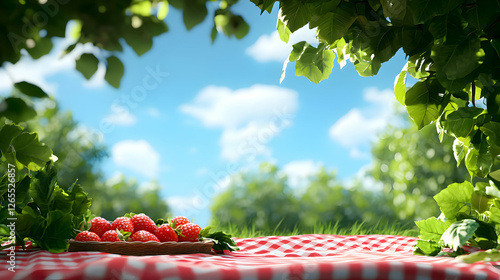 Summer Picnic with Fresh Strawberries