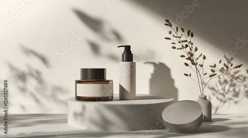 Wallpaper Mural Cosmetics and skincare products arranged on a clean surface with soft lighting. Torontodigital.ca