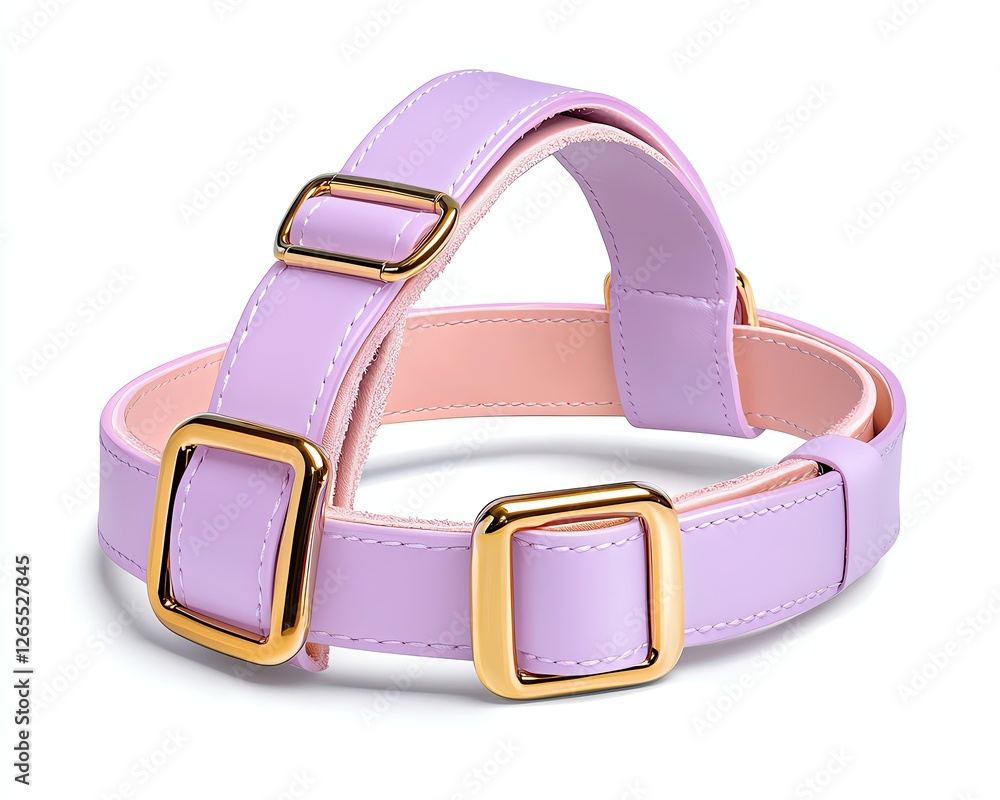 Sustainable Pet Fashion is visualized as a Stylish purple leather harness with gold clasps, perfect for pet fashion, Sustainable Clothing Fashion for Petfluencer Sustainable Pet Fashion is visualized as a Stylish purple leather harness with gold clasps, perfect for pet fashion, Sustainable Clothing Fashion for Petfluencer