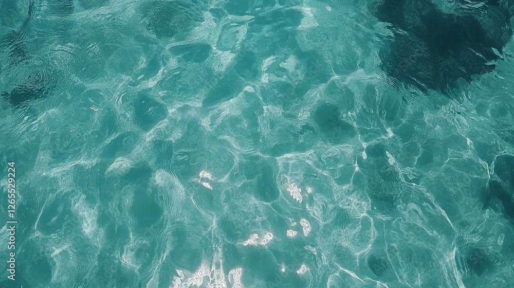 Turquoise ocean waves from above, a serene seascape of calm and beauty.