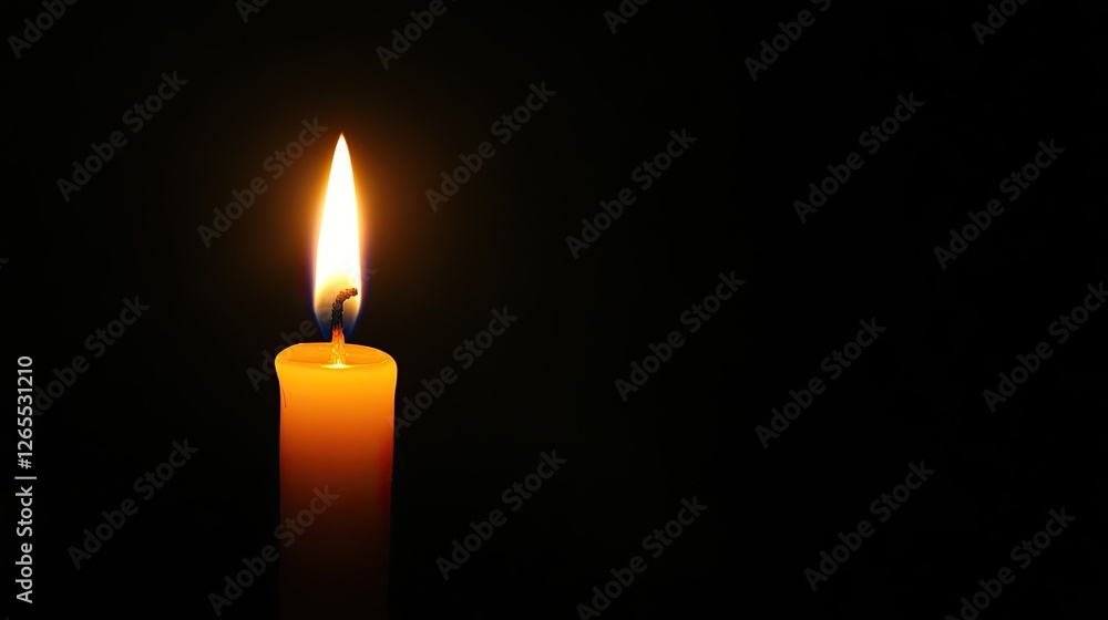 A single lit candle in darkness symbolizing hope, faith, and devotion. A single lit candle in darkness symbolizing hope, faith, and devotion.