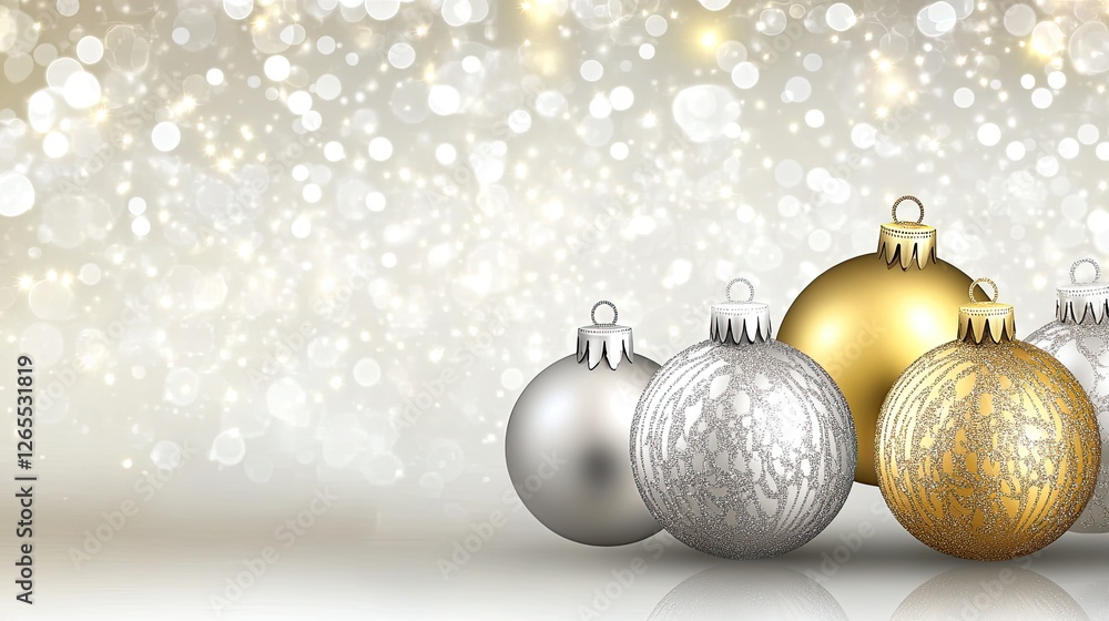 A sparkling gold and silver festive background with soft lights. A sparkling gold and silver festive background with soft lights.