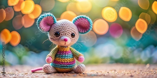 Wallpaper Mural Adorable Crochet Amigurumi Mouse Toy with High Depth of Field Torontodigital.ca