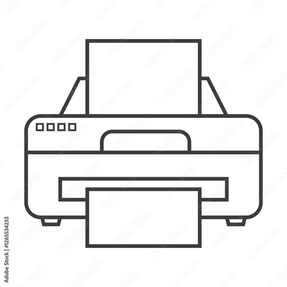 printer icon printing machine flat line vector illustration printer icon printing machine flat line vector illustration