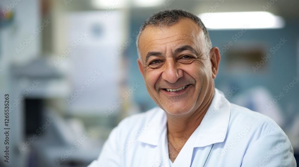 Smiling veterinarian exudes warmth and care, embodying compassion in animal healthcare. Smiling veterinarian exudes warmth and care, embodying compassion in animal healthcare.