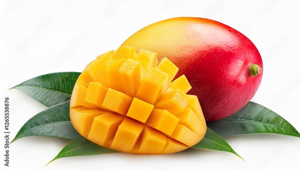 mango with leaves mango with leaves