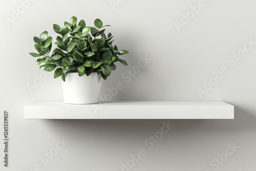 Wallpaper Mural a shelf with a green plant in a white pot. Torontodigital.ca