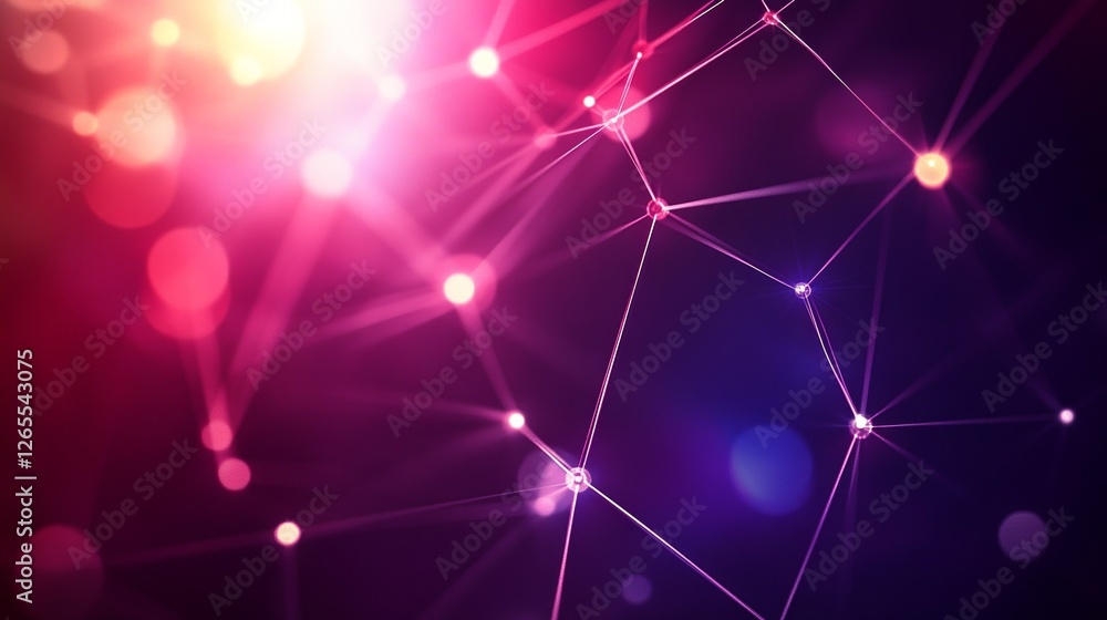 Fototapeta premium Glowing connections in a digital network symbolize seamless cloud computing integration.