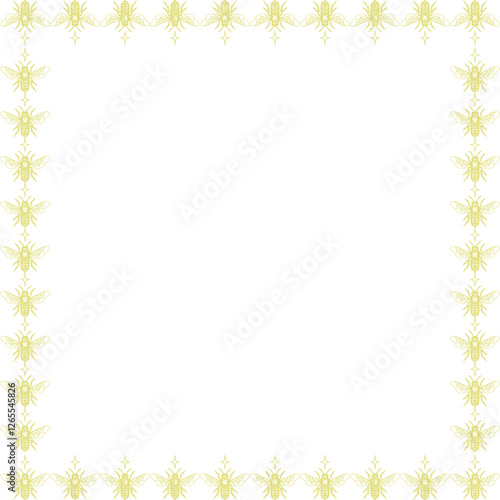 Square frame of cute honey bee animal. Honey bee vector illustration