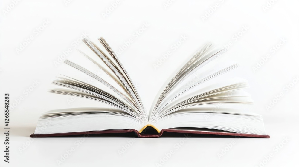 Open Book With Fanned Pages On White Background Open Book With Fanned Pages On White Background