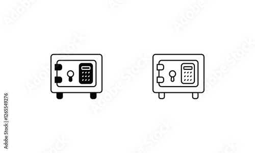 Safebox  icons set vector stock illustration
