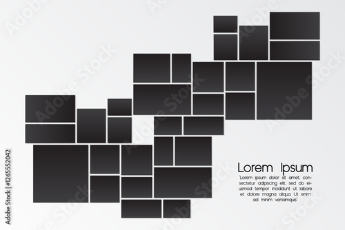 Mood board & branding interior presentation photo. collage frames boards mosaic frame photos pallet display & photo montage. vector illustration