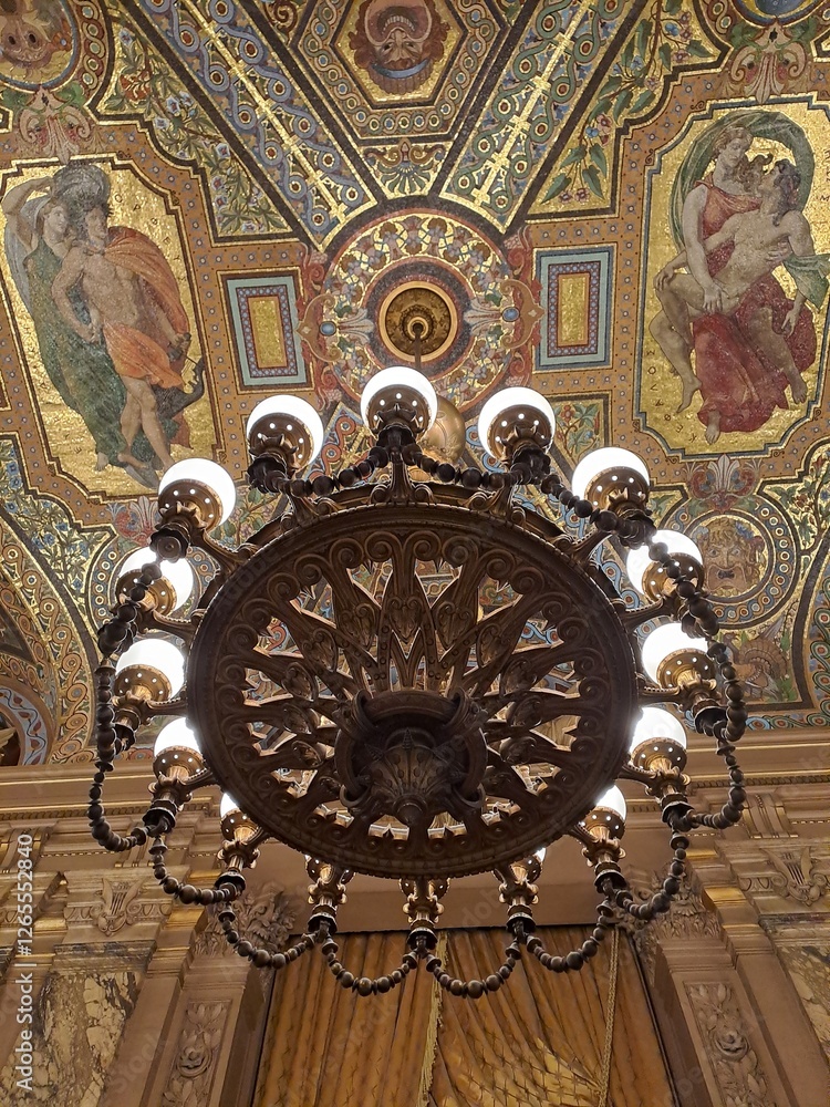 Obraz premium old clock in the church of st nicholas in prague