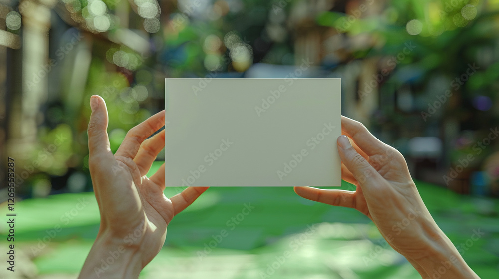 human hand holding blank business card, product shoot, solid green background, Green screen for editing human hand holding blank business card, product shoot, solid green background, Green screen for editing