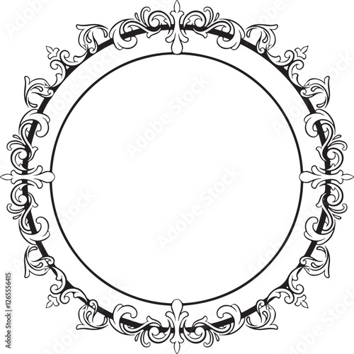 Ornament border vintage wedding floral