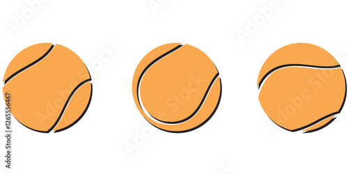 Set with tennis balls vector icons.   1176
