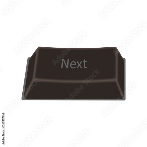 Black computer keyboard key with 