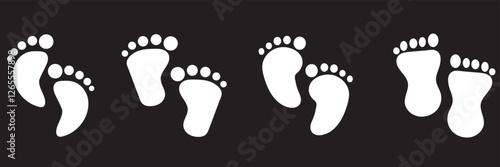 Baby feet svg silhouette icon set . 1176