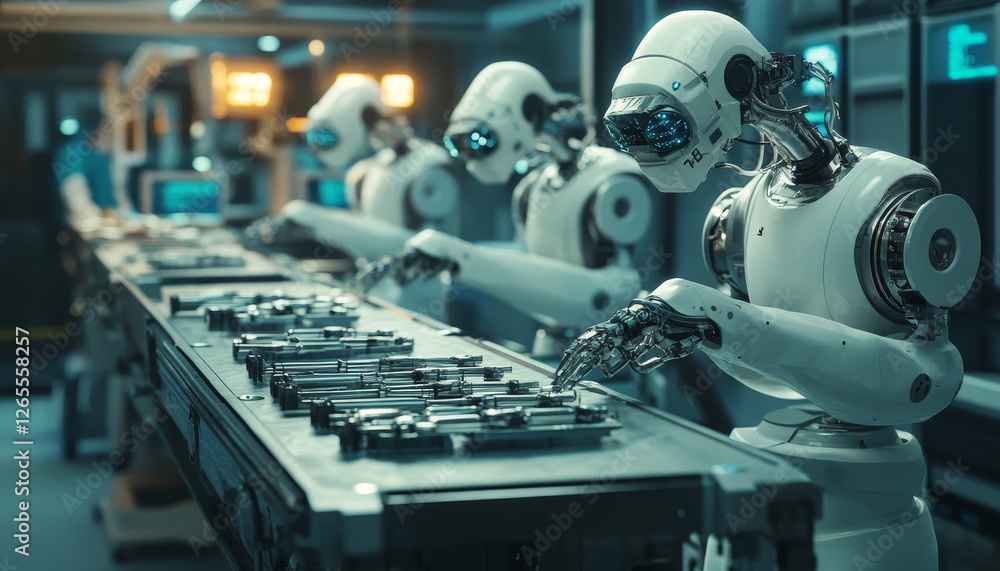 Robots preparing surgical instruments in medical facility Robots preparing surgical instruments in medical facility