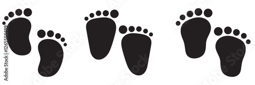 baby feet icon set . 1176