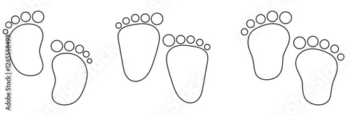 baby feet icon set . 1176
