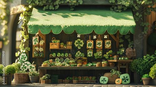 Wallpaper Mural Festively decorated St Patrick’s Day artisan market stall featuring handcrafted costumes Torontodigital.ca