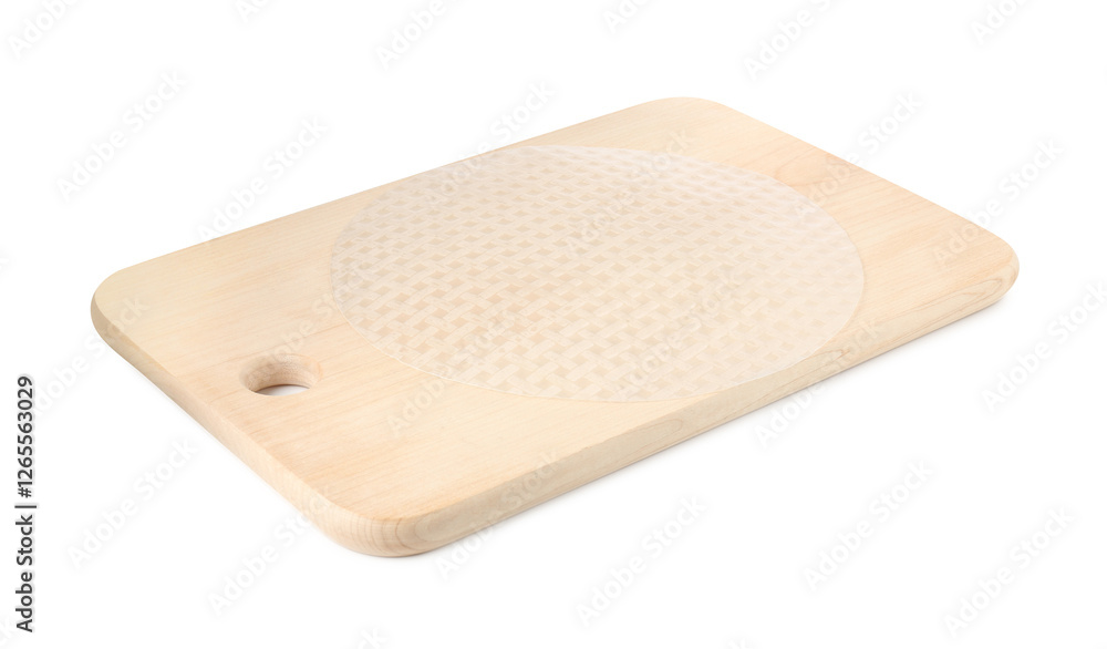 Edible rice paper sheet isolated on white Edible rice paper sheet isolated on white