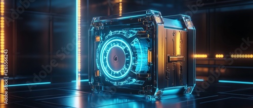 Cybersecurity digital vault with encrypted holographic security barriers