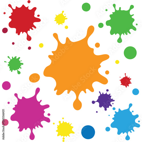 Bright and Playful Paint Splatters vector illustration