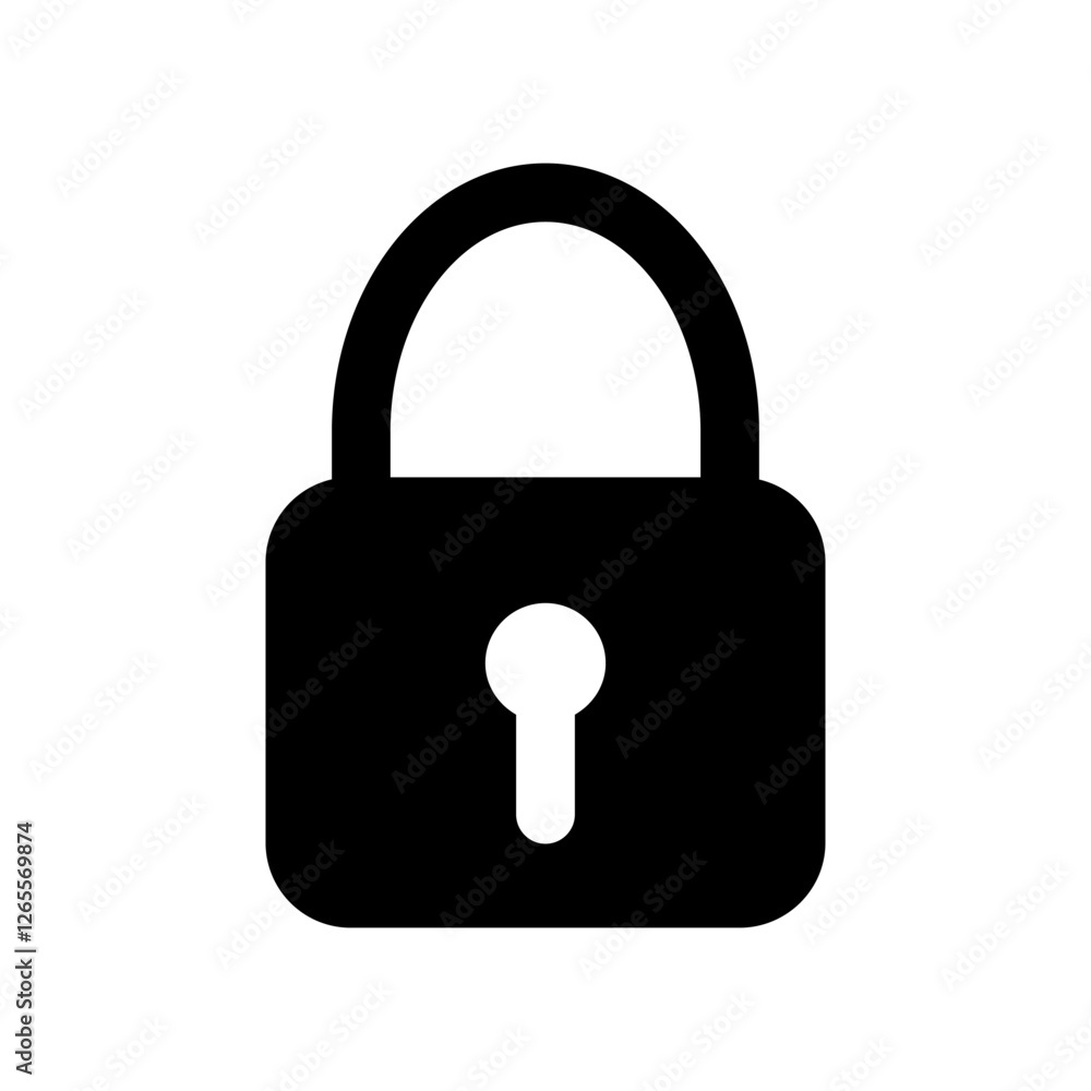 Padlock icon silhouette. Security icon. Lock icon. Black locked padlock icon. Padlock icon silhouette. Security icon. Lock icon. Black locked padlock icon.